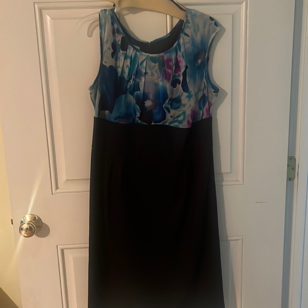 Dress - top half Floral pattern, bottom half black